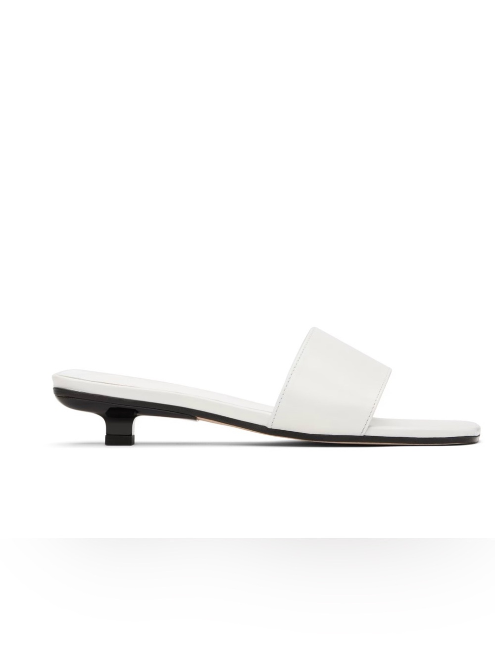 BY FAR Ceni Mules White Square Toe Heels